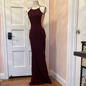 Elegant Burgundy Evening Gown
